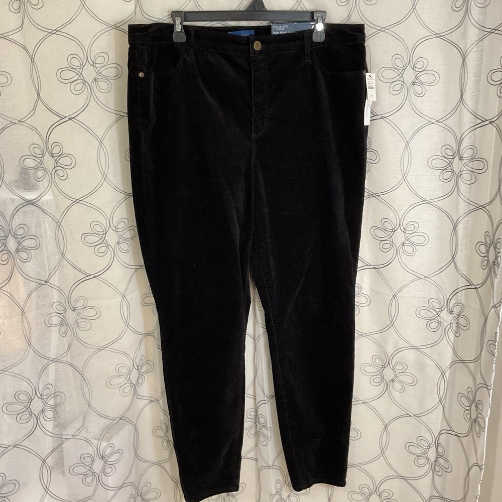 NWT‎ Woman's Talbots Black Corduroy High Waist Jegging Ankle Size 16